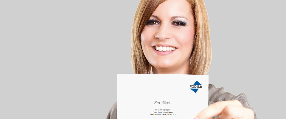 Lehrgangs-Zertifikate
Mit unseren anerkannten Lehrgangs-Zertifikaten dokumentieren Sie Ihre neue Qualifikation!